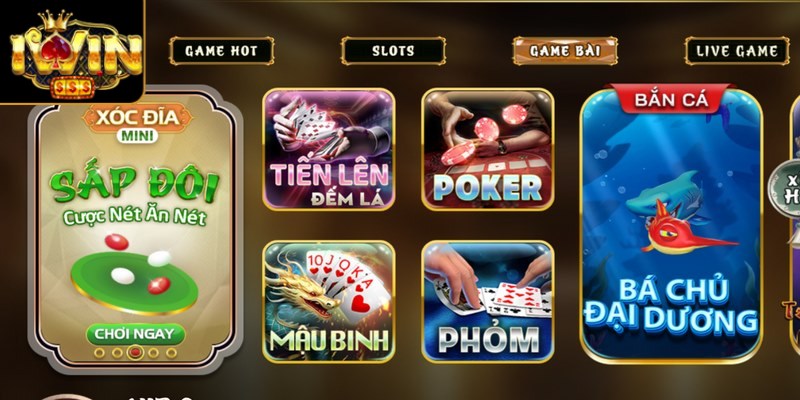 Sảnh game bài cung cấp những trò chơi với mức độ kịch tính cao