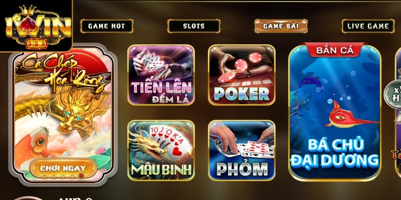 Giới Thiệu Iwin - Nền Tảng Đáng Tin Cậy Ở Thế Giới Giải Trí 3 Cổng game sở hữu một bộ sưu tập các trò chơi bài 52 lá truyền thống